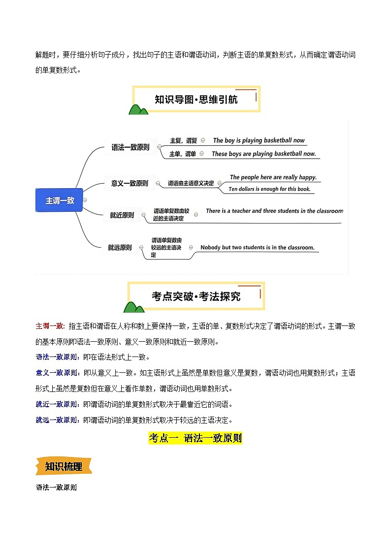 2025年中考英语一轮复习 第12讲 主谓一致（讲义）（原卷版）第3页