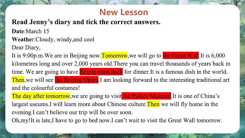 Unit 1 Lesson 5 A trip plan - 初中英语七年级下册 同步教学课件（冀教版2024）第8页