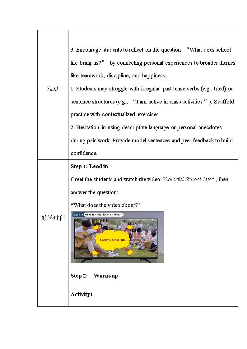 Unit2 Lesson 6 Different countries, similar school life 教案第2页