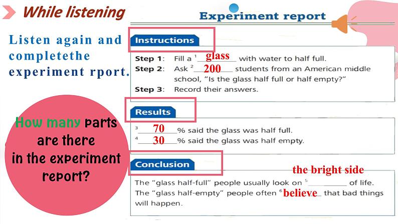 【新课标公开课】Unit1 The secrets of happiness Developing ideas Listening and speaking 2025新外研版七下英语课件(含音频）第8页