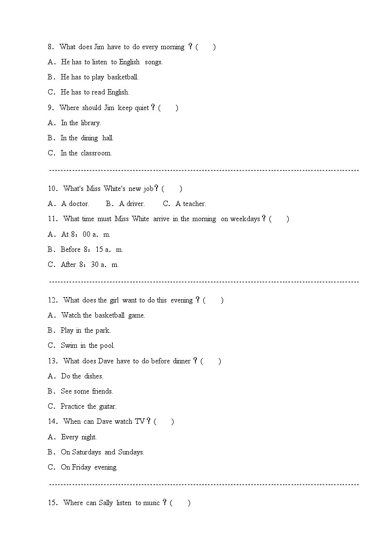 人教版（2024新版）七年级下册英语Unit 2学业质量评估测试卷（含答案解析）第2页