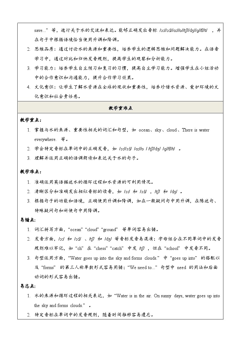 Unit8 Our Blue Planet 第2课时Function & Pronunciation教学设计第2页