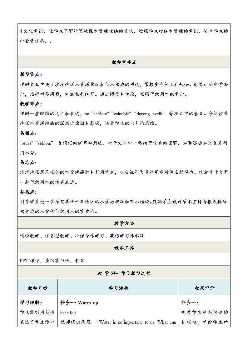 Unit8 Our Blue Planet 第4课时Theme Reading教学设计第2页