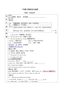 初中英语人教版(2024)七年级下册(2024)Unit 3 Keep Fit练习
