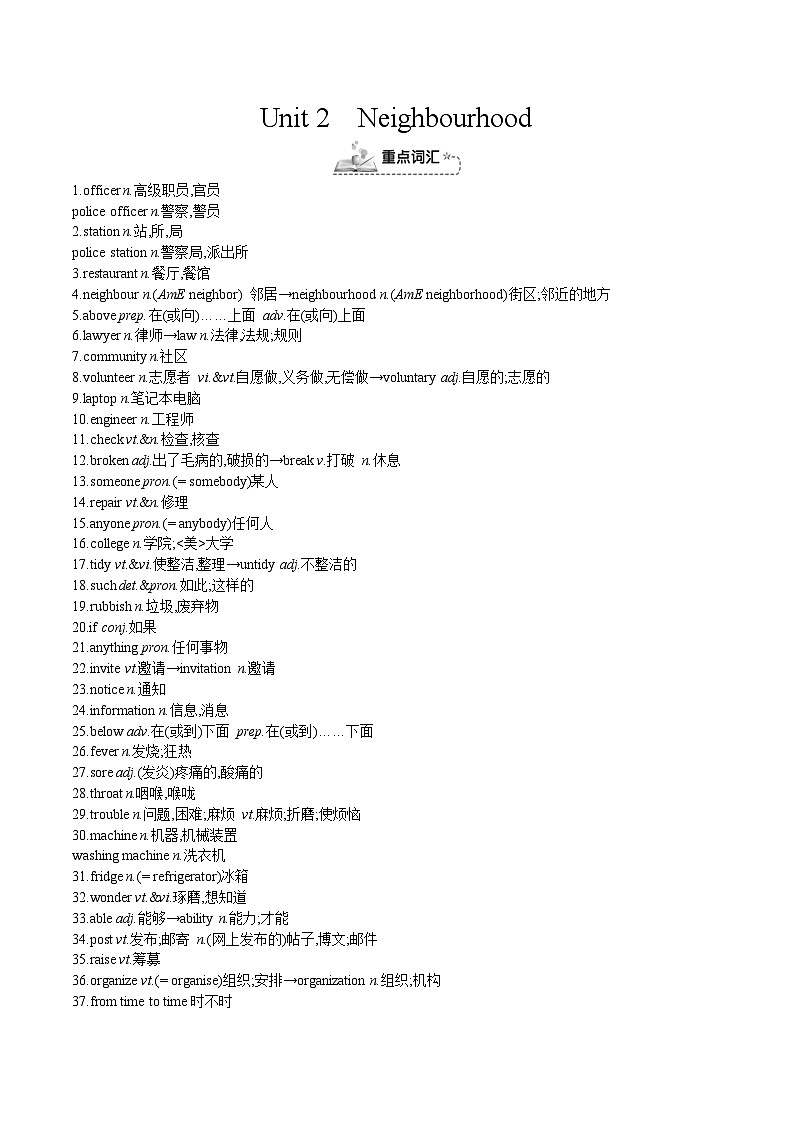 Unit 2　Neighbourhood第1页
