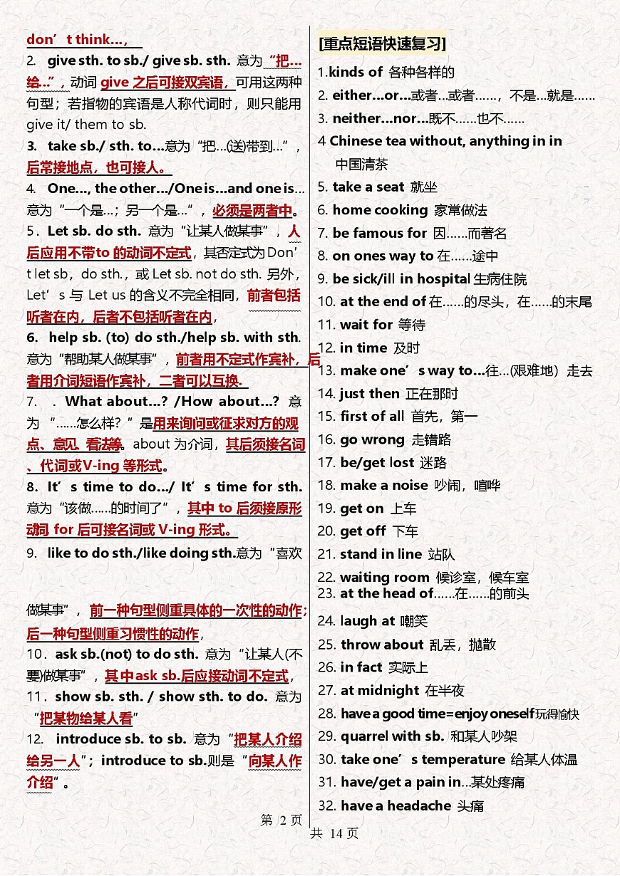 中考英语语法学案第2页