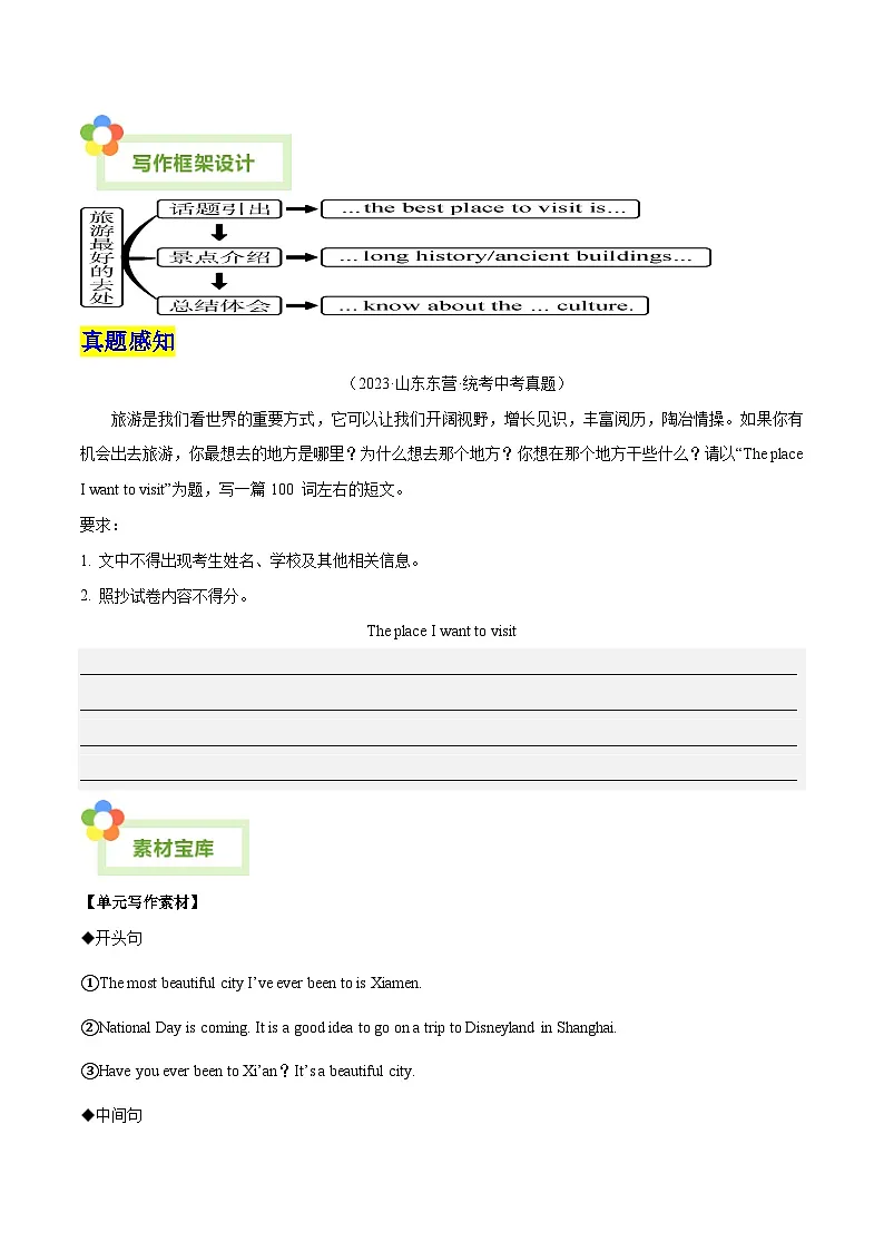 人教版英语八年级下册单元写作提升专练Unit 9 Have you ever been to a museum？-话题作文写作提升专练（学生版）第2页