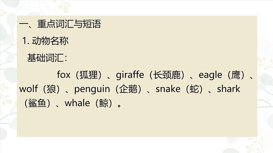 人教版英语七年级下册Unit 1   Animal  Friends知识点课件PPT第2页
