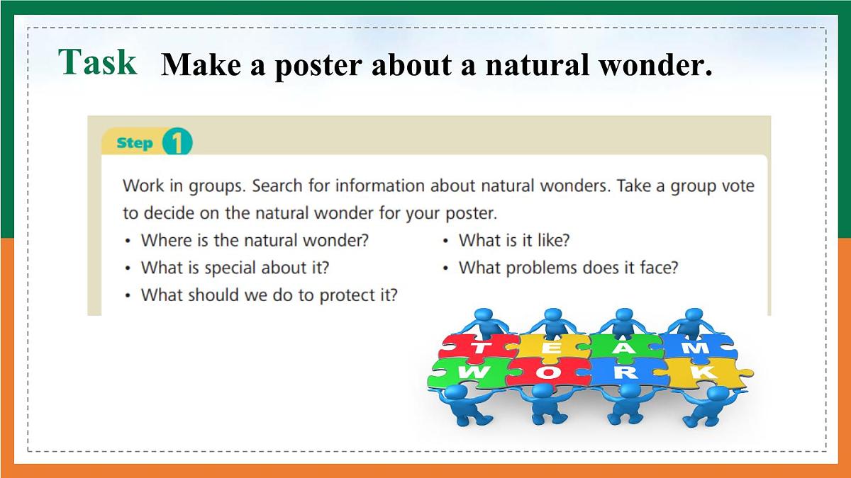 【公开课优质课件】Unit 5 Amazing nature Presenting ideas&Reflection新教材2025外研版七下英语第8页