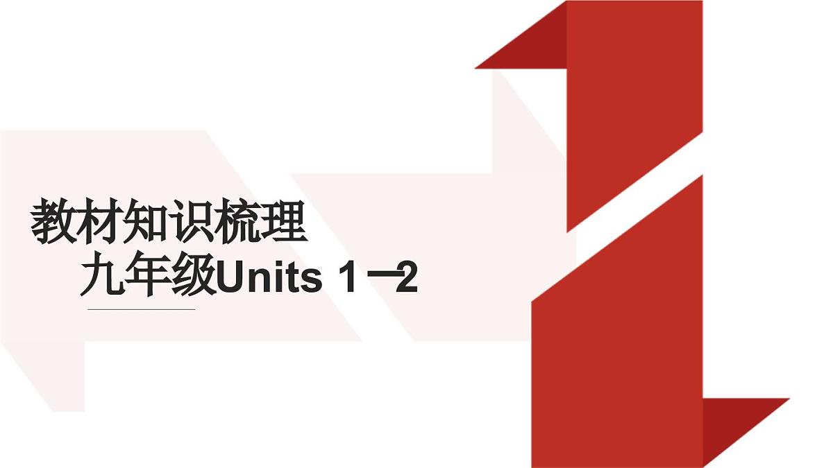 九年级英语中考一轮复习课件　Units 1－2第1页