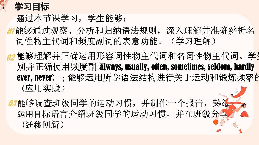 初中  英语 人教版（2024）  七年级下册（2024Unit 3 Keep Fit Section A 课件第2页