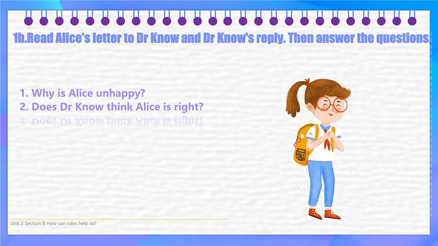 初中 英语 人教版（2024）七年级下册（2024）Unit 2   No Rules，No Order Section B 课件第3页