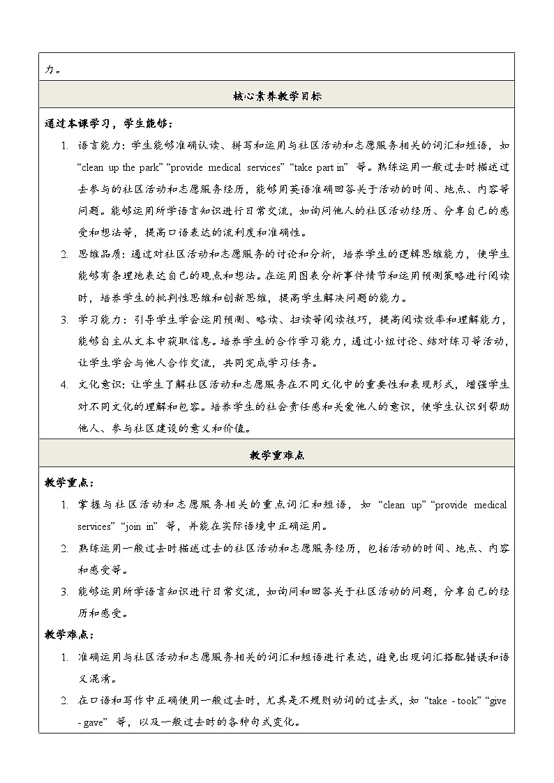 Unit10 Lending a helping hand 第1课时 Listening & Speaking教学设计第2页