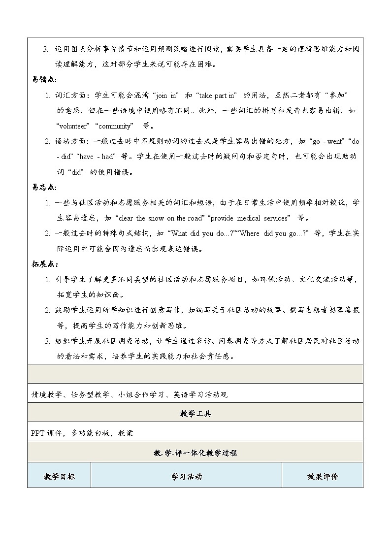 Unit10 Lending a helping hand 第1课时 Listening & Speaking教学设计第3页