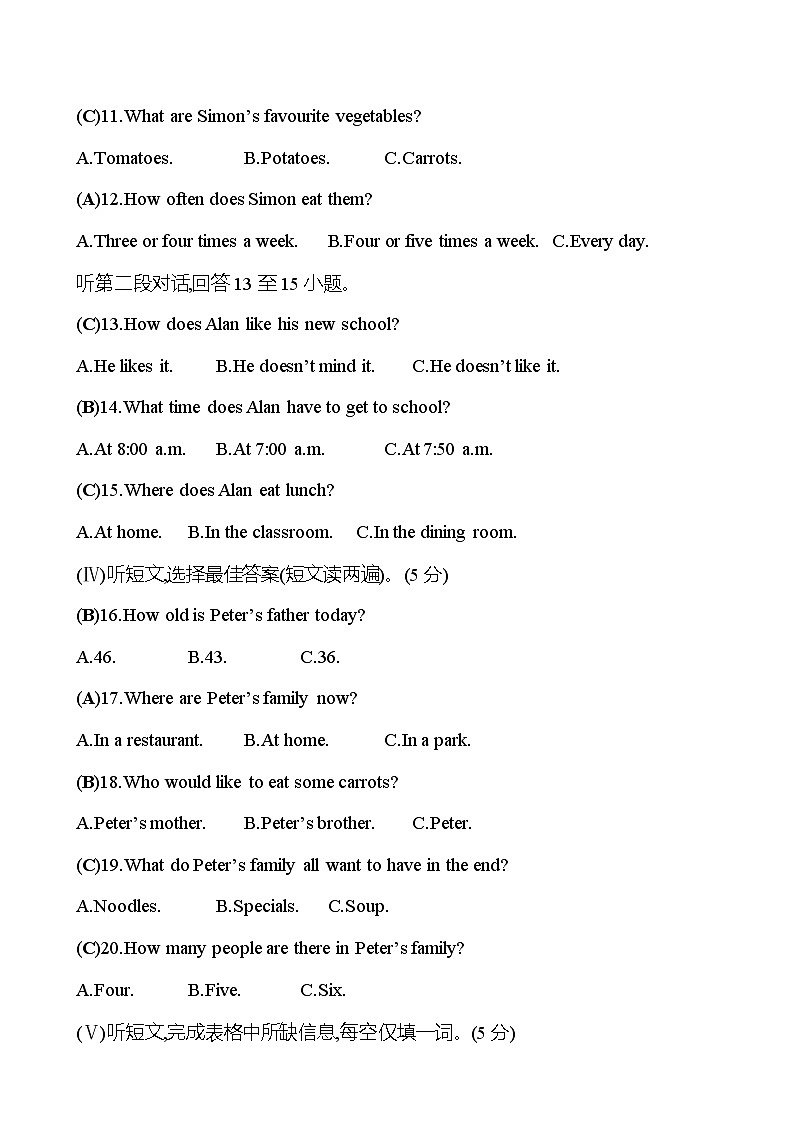 期中满分冲刺卷(Units 1~4)第2页