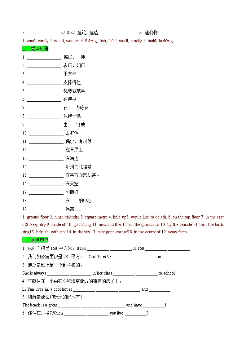 专题01 Unit1-4重点词汇，短语，句子归纳（背诵版）第3页