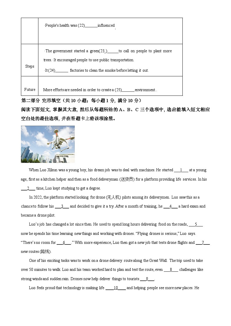 2025年山东省泰安市东平县一模中考英语试题 （原卷版+解析版）第3页