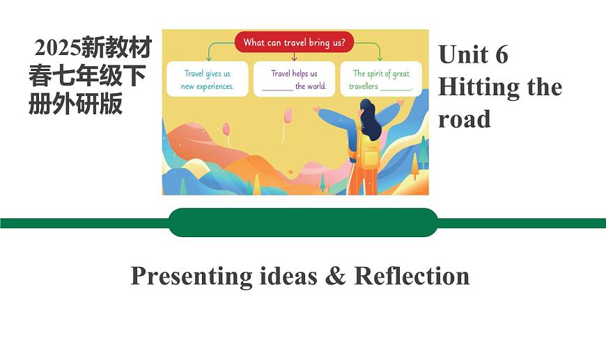 【公开课优质课件】Unit 6 Hitting the road Presenting ideas&Reflection新教材2025外研版七下英语第1页