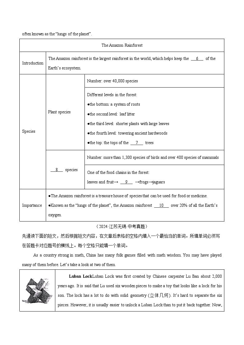 专题24 任务型阅读 考点3 完成句子或表格（原卷版）第3页