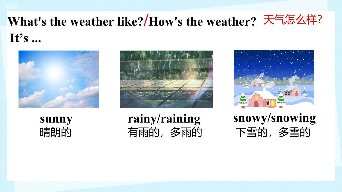 初中 英语 人教版（2024）七年级下册Unit 6 Rain or Shine Section A 课件第3页