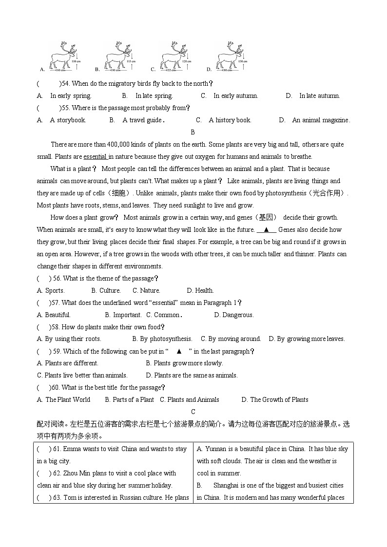 Unit5 单元测试 外研版（2024）英语七下 有答案第3页