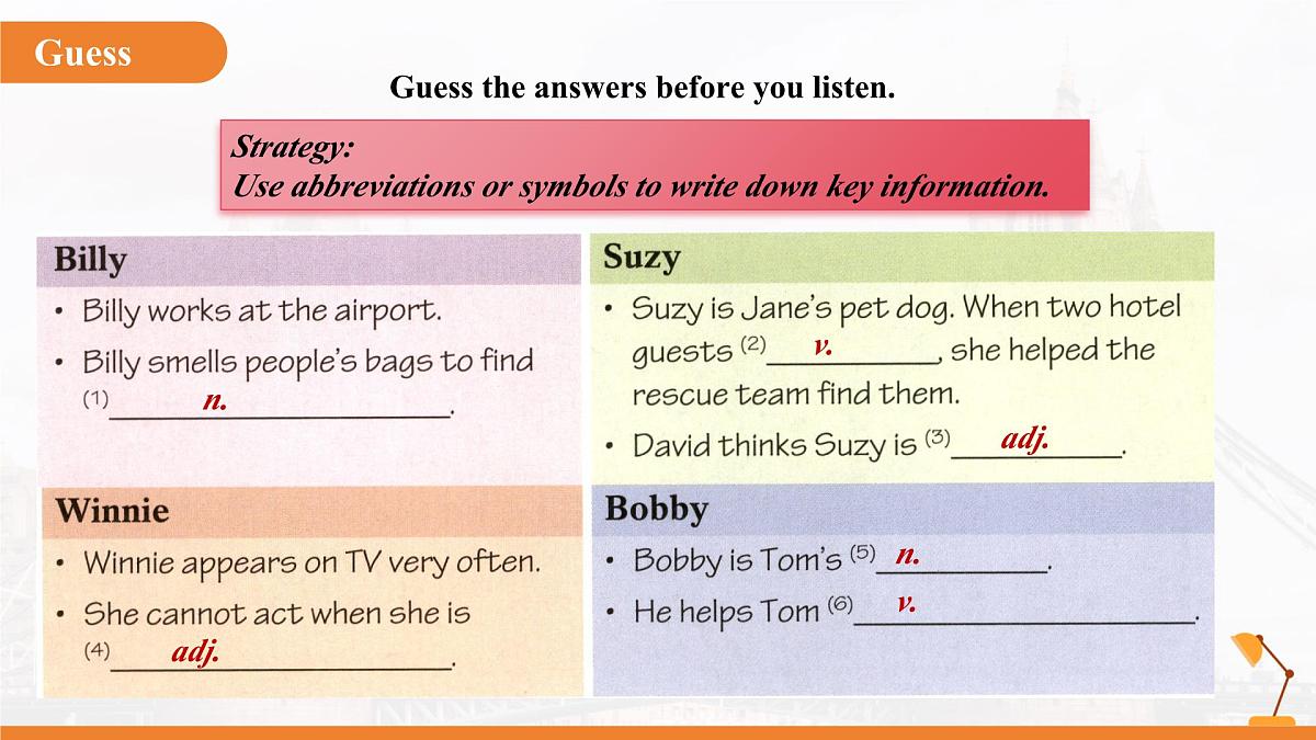 Unit 4  Our animal friends Lesson 2 Listening课件  英语沪教版（2024）七年级下册第8页