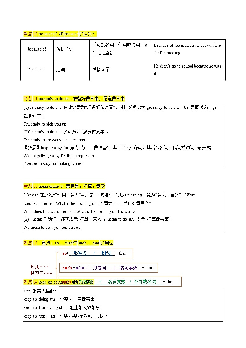 人教版八年级下册英语期中专题复习专题03 Unit1-5常考点和易错点 练习第3页