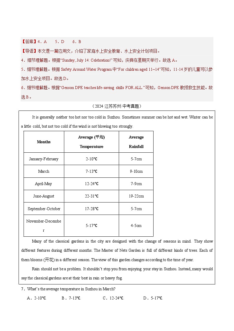 备战2025年中考英语真题分类汇编（全国通用）专题11阅读理解考点1应用文（第01期）（教师版）第3页
