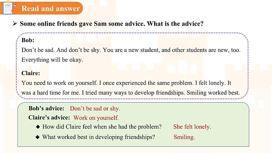 Unit 4 My friends Lesson 4 Giving advice 课件 英语冀教版（2024）七年级下册第7页