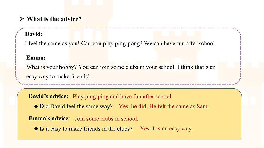 Unit 4 My friends Lesson 4 Giving advice 课件 英语冀教版（2024）七年级下册第8页