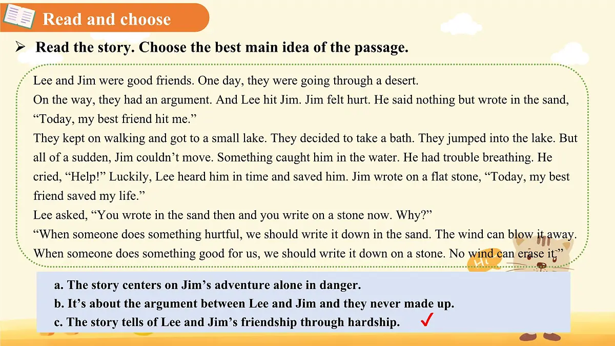 Unit 4 My friends Lesson 2 A story of friendship 课件 英语冀教版（2024）七年级下册第5页