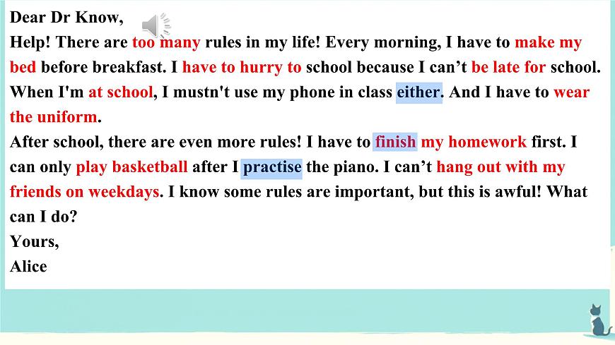 初中英语人教版（2024）七年级下册Unit 2   No Rules，No Order Section B 课件第6页