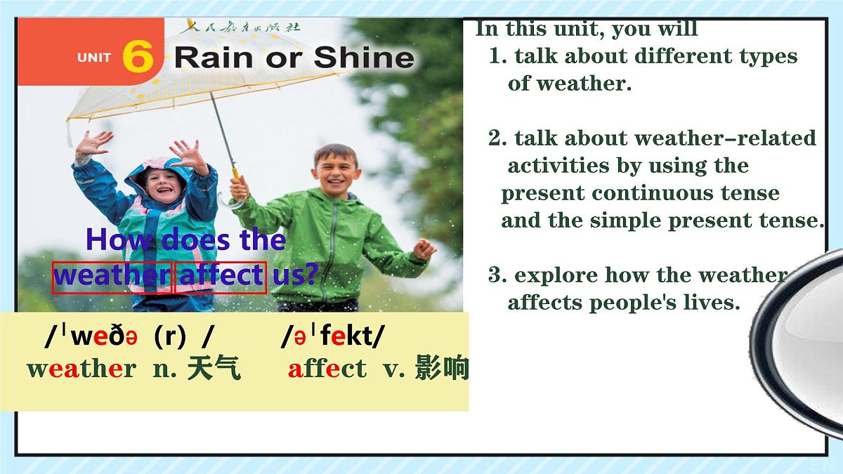 初中英语人教版（2024）七年级下册Unit 6 Rain or Shine Section A 课件第2页