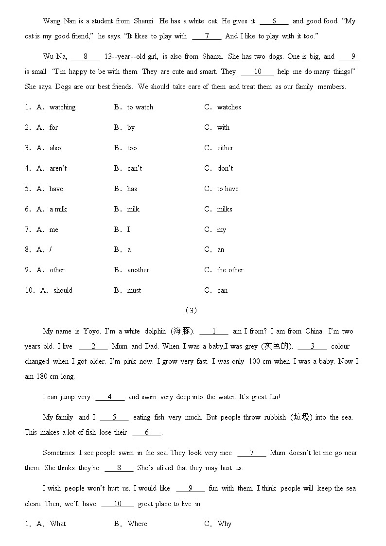 专题08 期中复习之语法选择练习含解析-2024-2025学年七年级英语下学期期中复习重难点突破（人教版2024 ）第2页