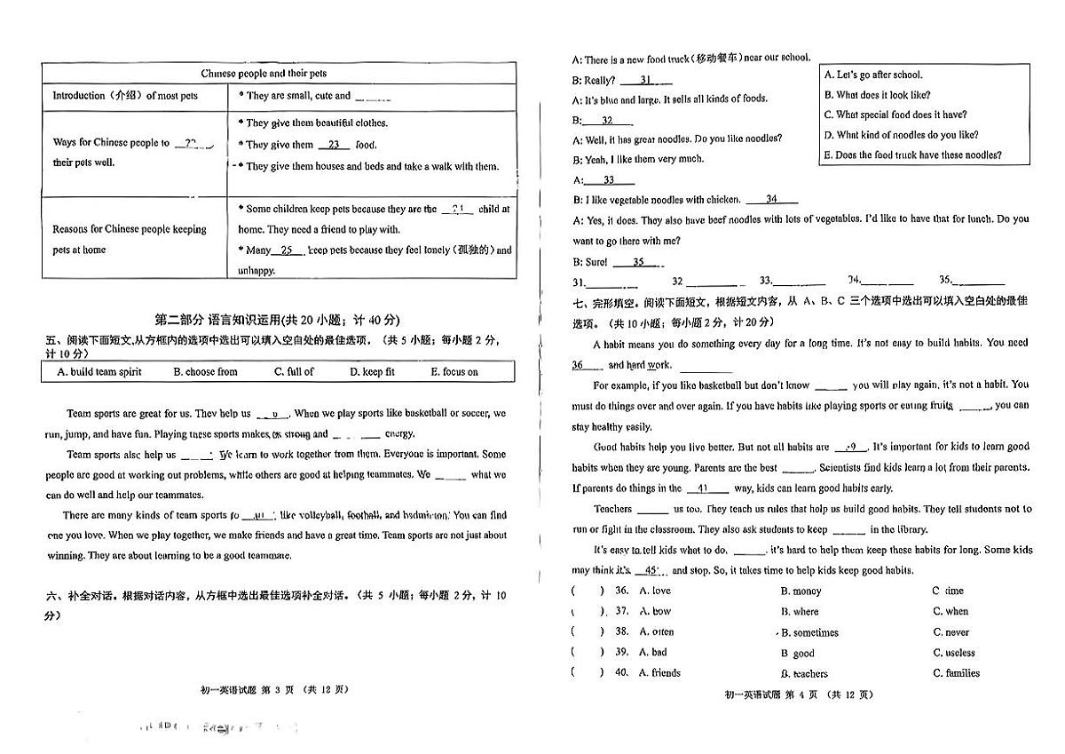 四川省成都市嘉祥教育集团2024-2025学年七年级下英语期中试卷第2页