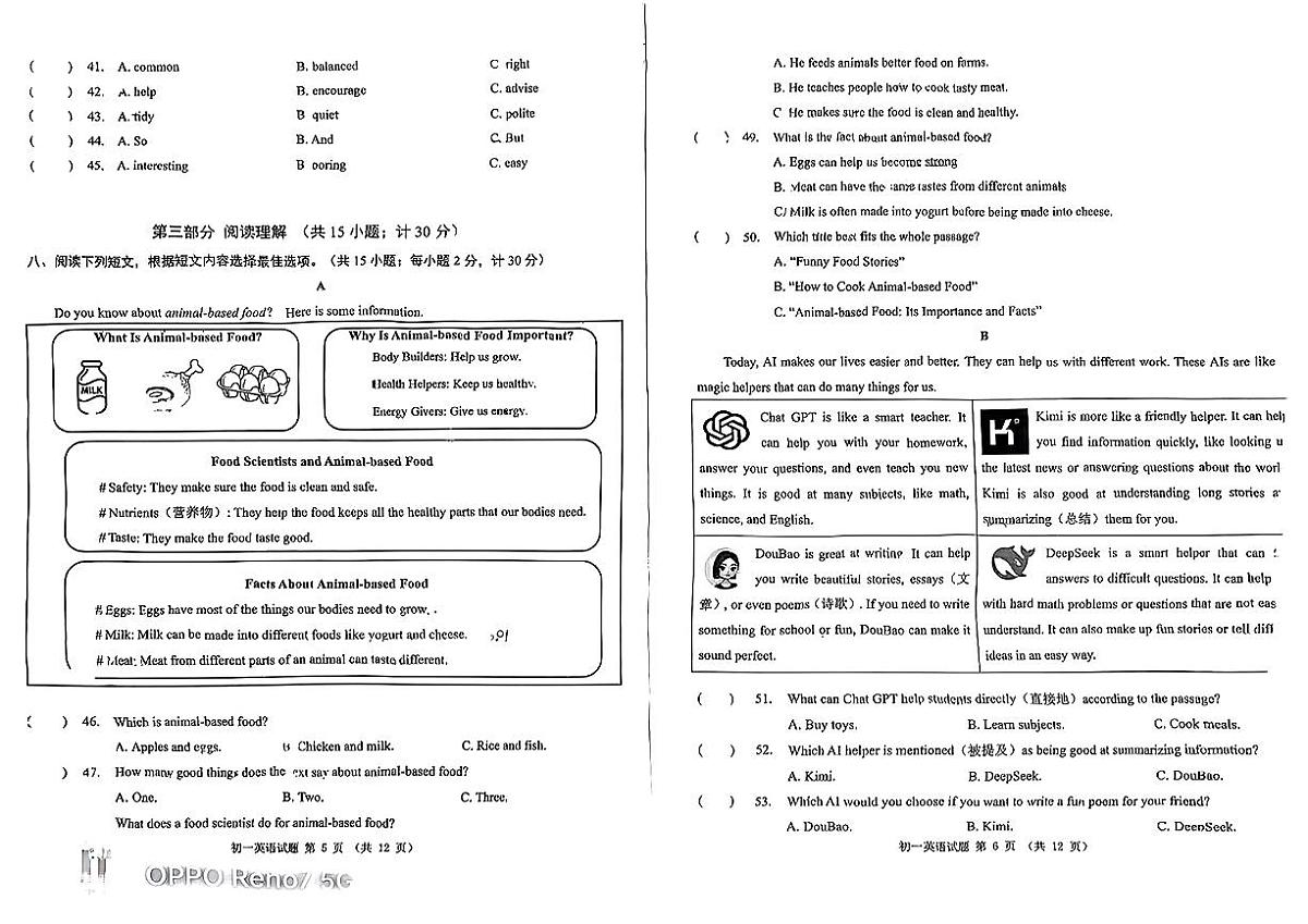 四川省成都市嘉祥教育集团2024-2025学年七年级下英语期中试卷第3页