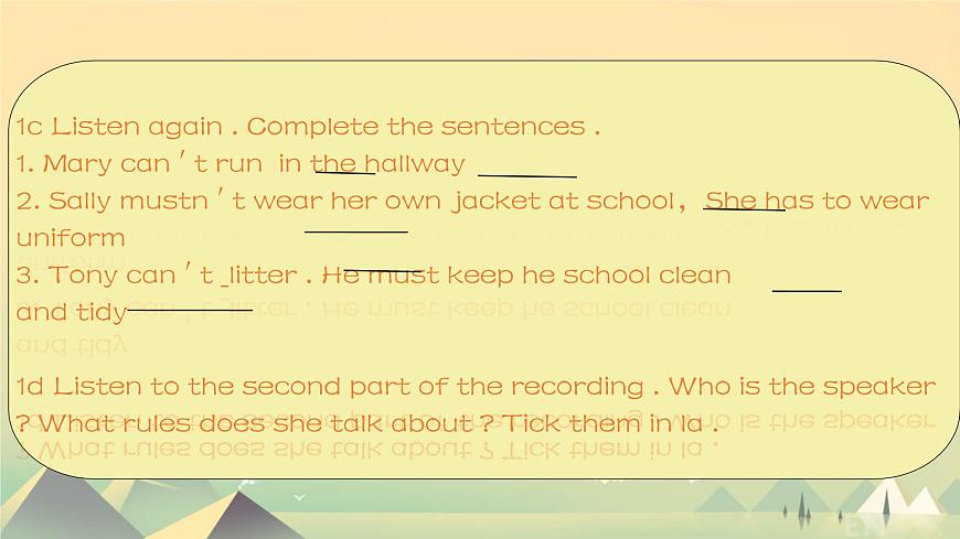 初中英语人教版（2024）七年级下册Unit 2   No Rules，No Order Section A 课件第5页