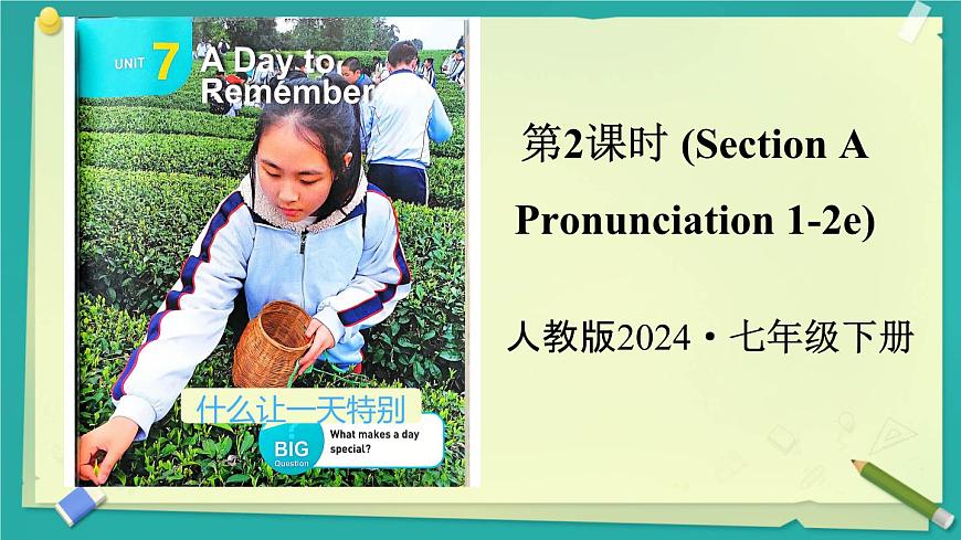 初中英语人教版（2024）七年级下册Unit 7 A Day to Remember Section A 第2课时课件第1页