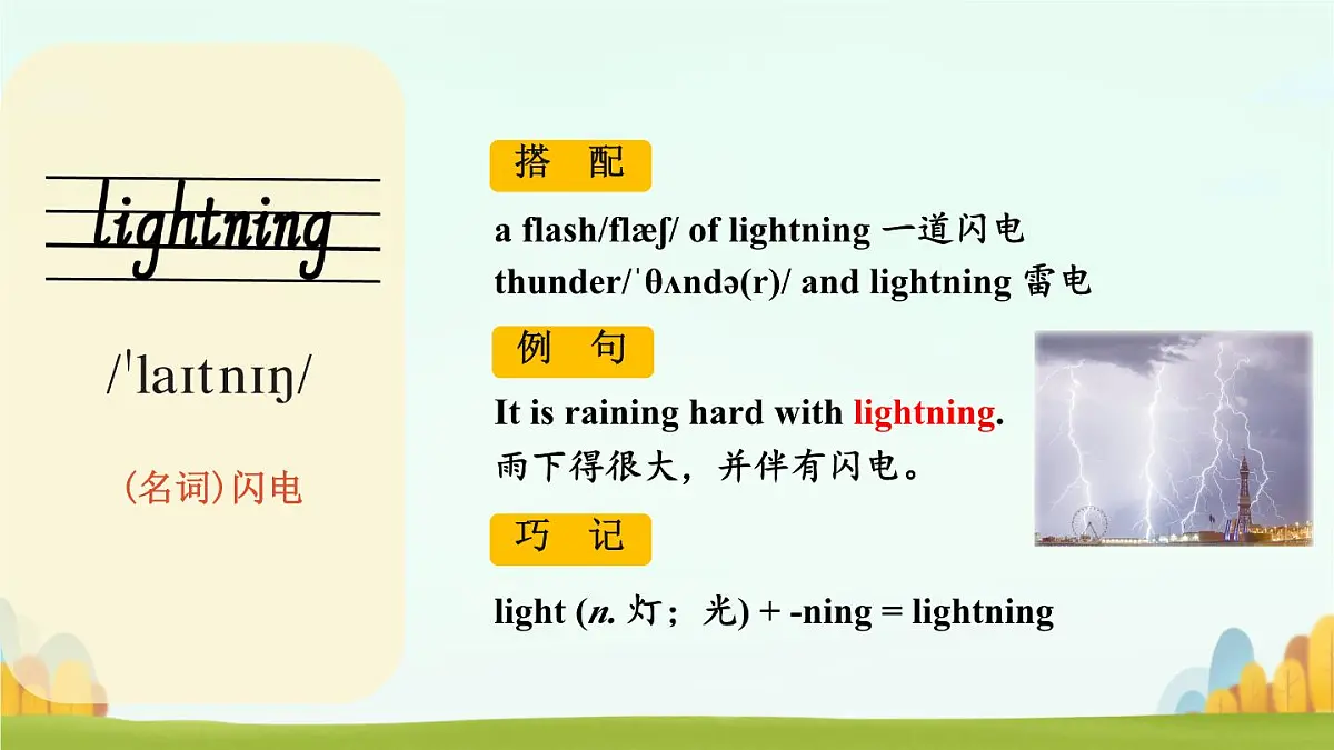 Unit 6 Rain or Shine Section A 单词详解 课件 2024-2025学年人教版七年级英语下册第5页