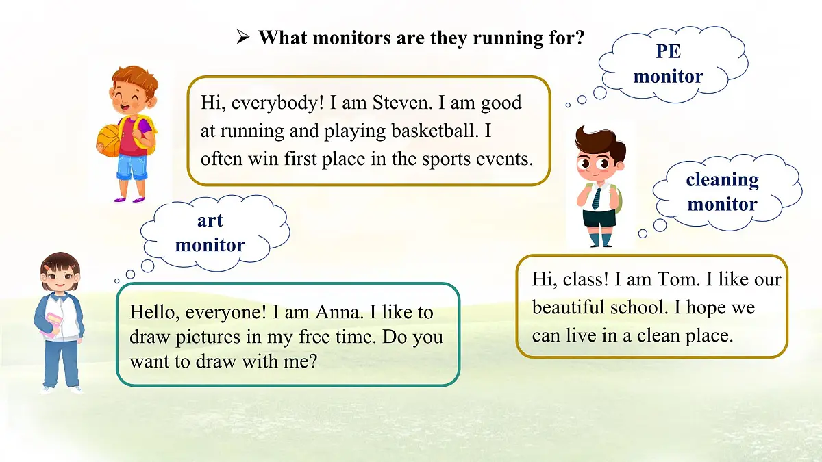 Unit 2 Lesson 4 Running for monitor 课件 英语冀教版（2024）七年级下册第4页