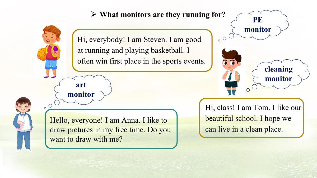 Unit 2 Lesson 4 Running for monitor 课件 英语冀教版（2024）七年级下册第4页