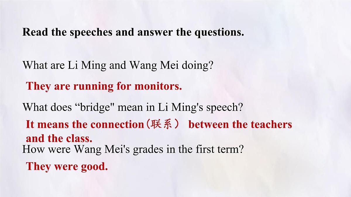Unit 2 School life Lesson 4 Running for monitor 课件 英语冀教版（2024）七年级下册第5页