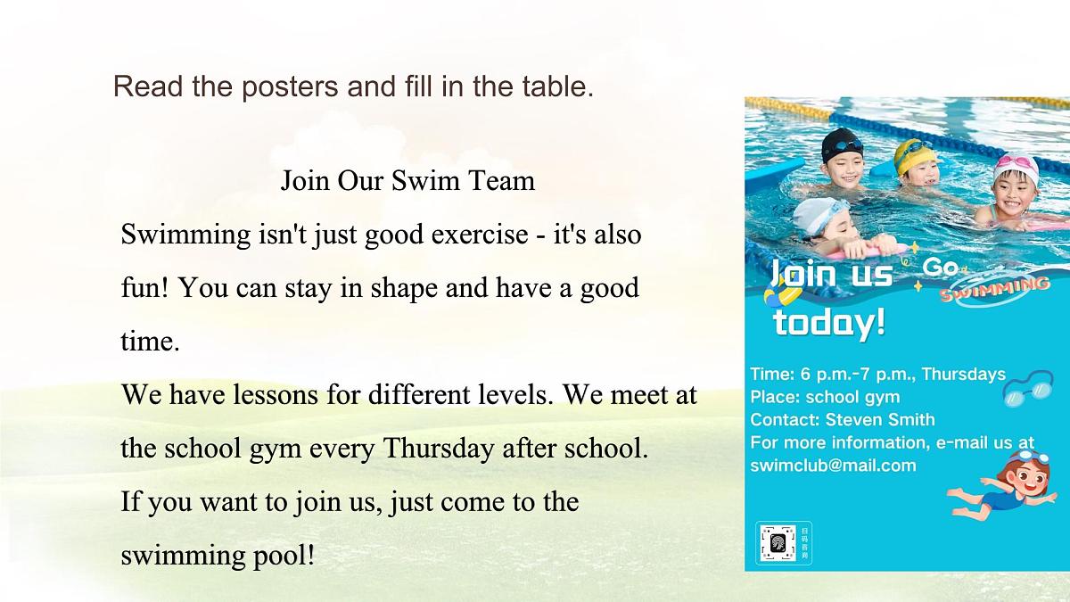 Unit 3 After-school activities Lesson 4 Join us! 课件 英语冀教版（2024）七年级下册第6页