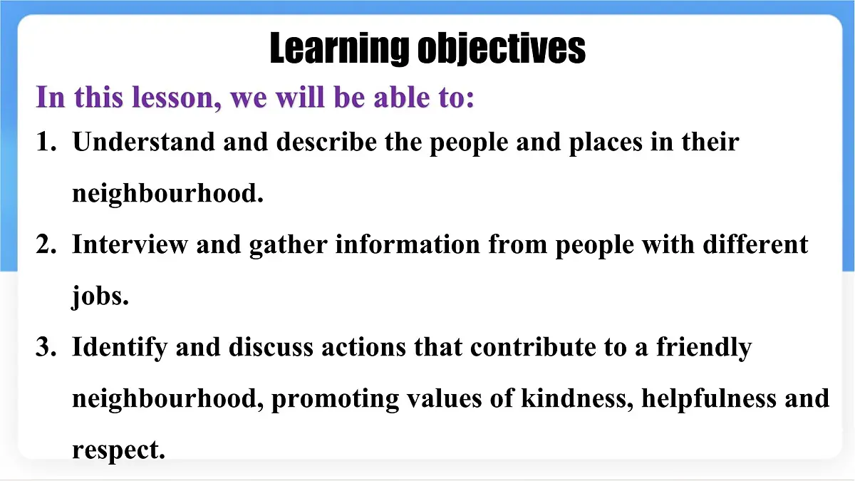 Unit 5 Lesson 2 A friendly neighbourhood课件 英语冀教版（2024）七年级下册第2页