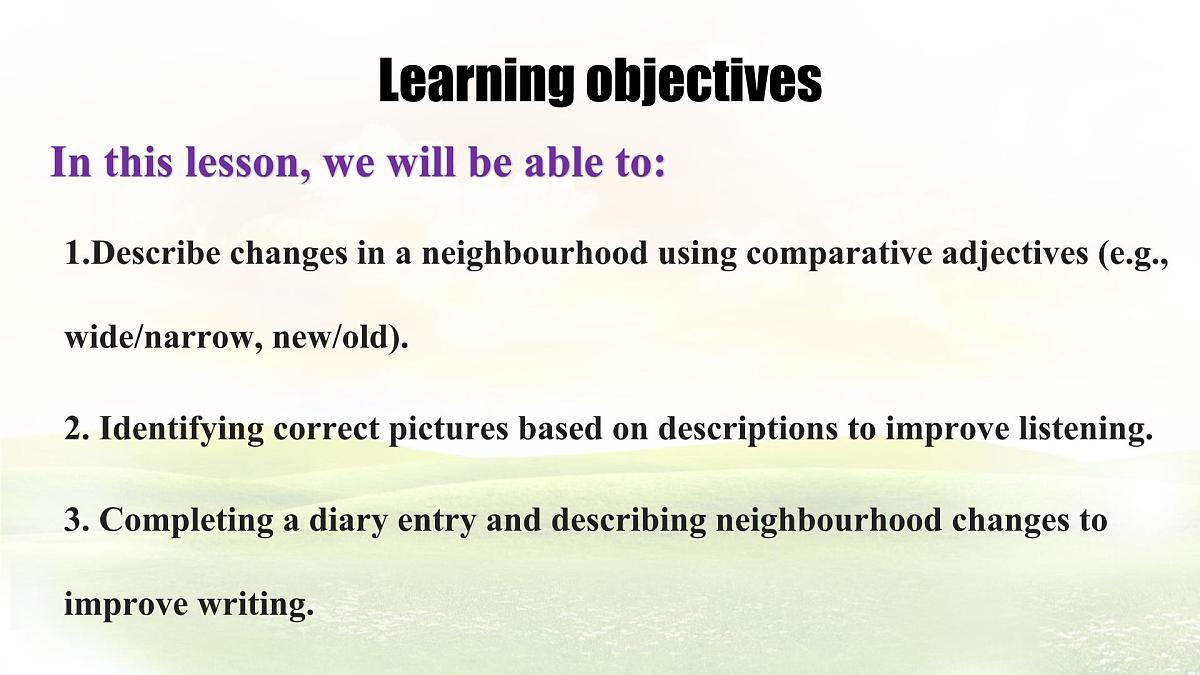 Unit 5 Lesson 4 Changes in the neighbourhood课件 英语冀教版（2024）七年级下册第2页