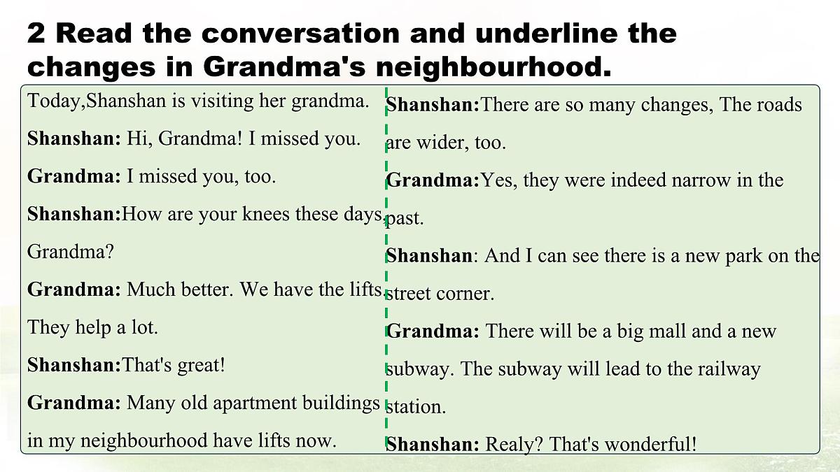 Unit 5 Lesson 4 Changes in the neighbourhood课件 英语冀教版（2024）七年级下册第4页