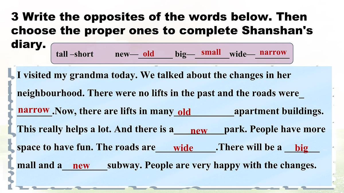 Unit 5 Lesson 4 Changes in the neighbourhood课件 英语冀教版（2024）七年级下册第5页