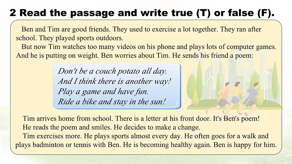Unit 7 Lesson 2 Exercising more课件 英语冀教版（2024）七年级下册第4页