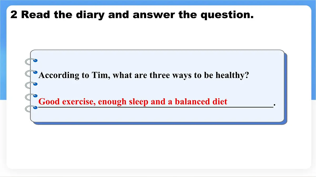 Unit 7 Lesson 4 Tim's healthy lifestyle.课件 英语冀教版（2024）七年级下册第6页