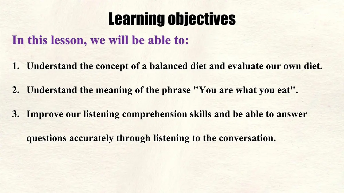 Unit 7 Lesson 1 You are what you eat！课件 英语冀教版（2024）七年级下册第2页